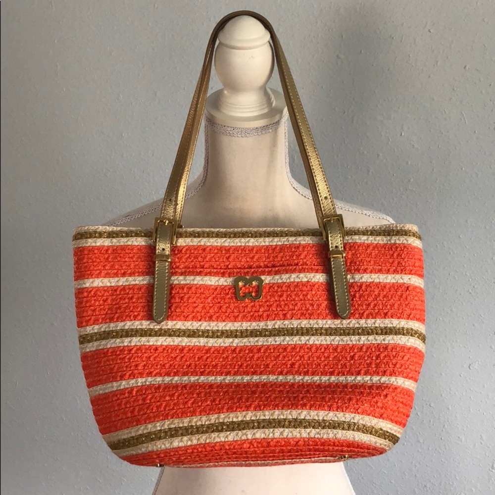 Tangerine and gold Eric Javits bag